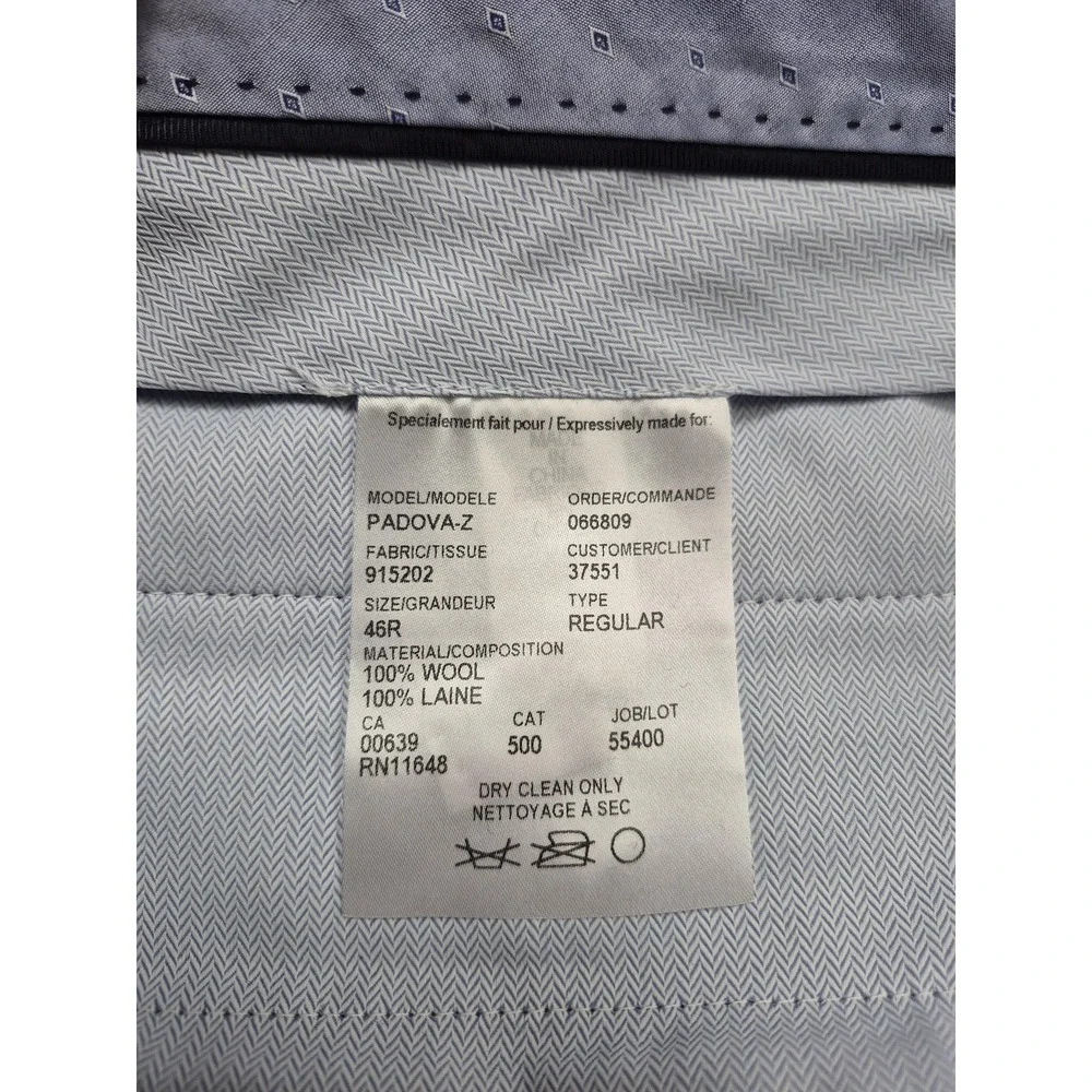S. Cohen Dress Pants Mens 40x36 Blue Wool Flat Front Unhemmed Formal NWT